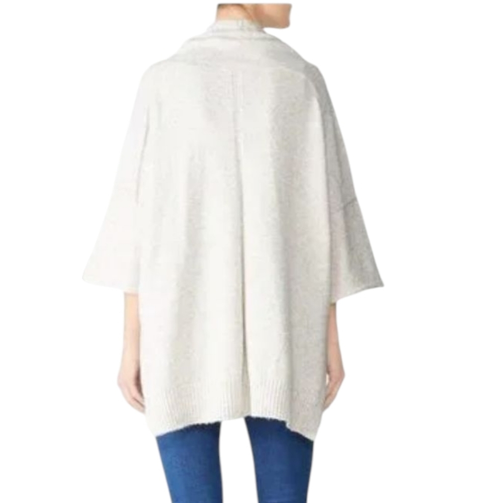 Michael Stars Merino Wool Blend Knit Hooded  Poncho Sweater SZ Small - Picture 2 of 6